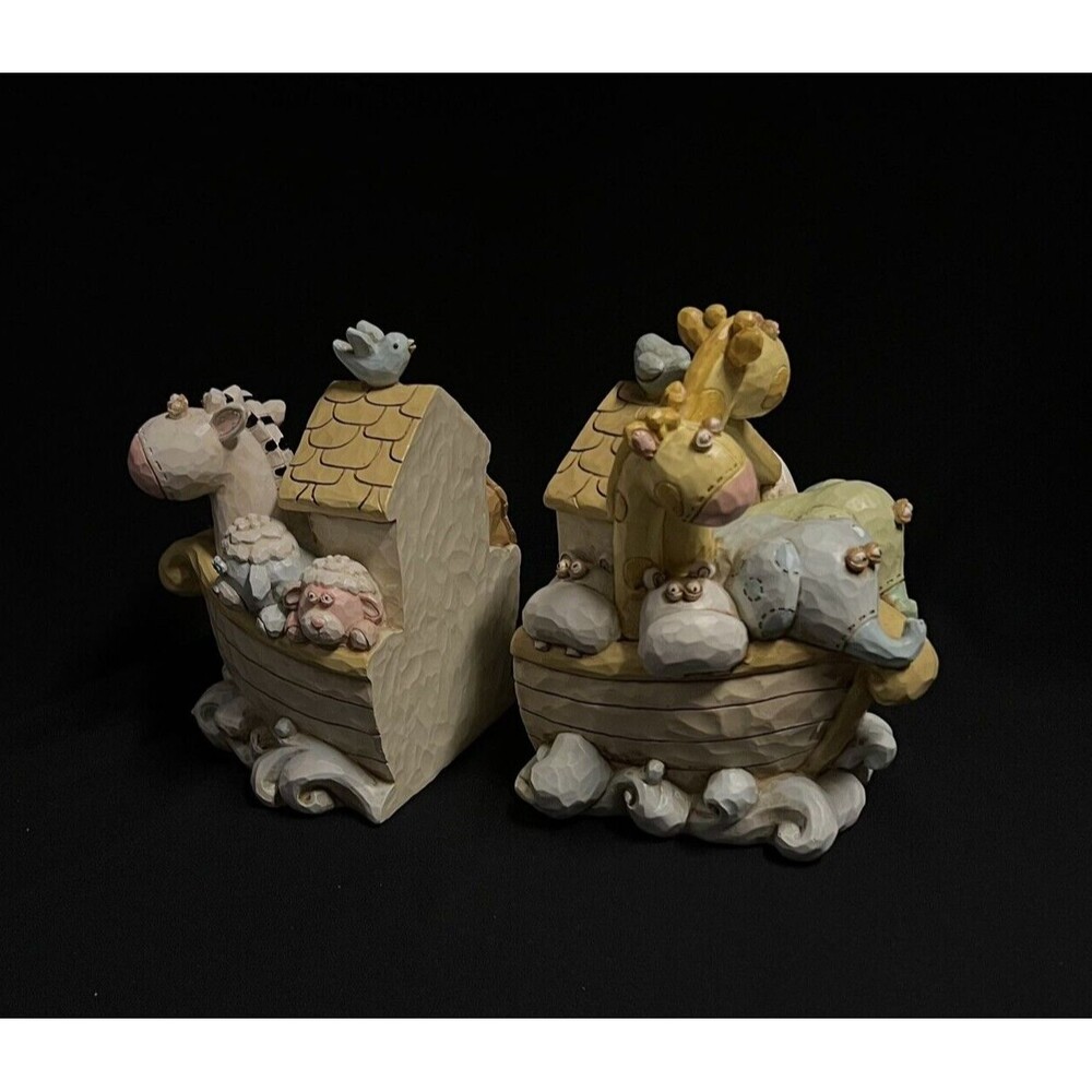 Noah’s Ark Bookends Set Religious Animals Home Decor Renewing Faith 7.25" IOB - Picture 5 of 12